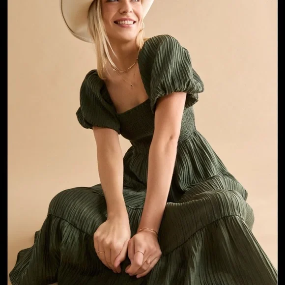 Francesca's Collections Forest Green Midi Dress - Picture 3 of 6